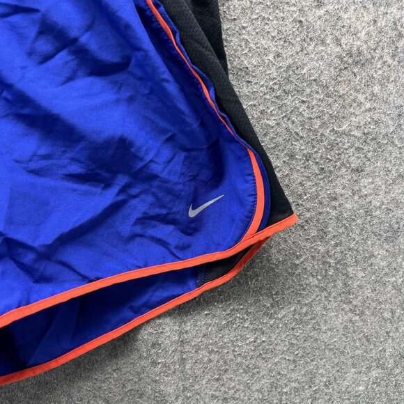 Nike Dri Fit Running Shorts Womens Medium Blue Black Orange Athletic Workout - Picture 4 of 10
